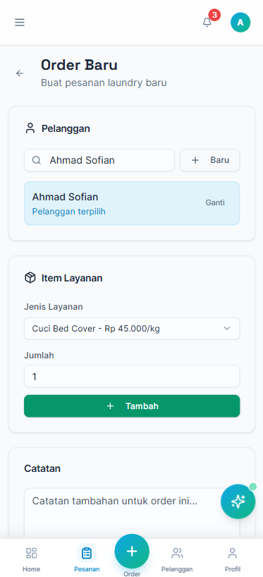 Washi Mobile Dashboard